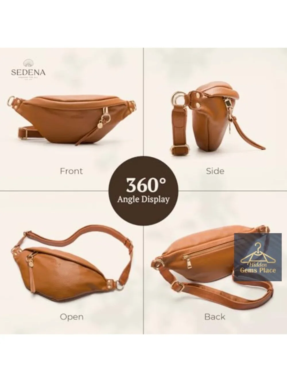 RFID Anti Theft Crossbody Bag with Adjustable Strap Vegan Leather Multiple